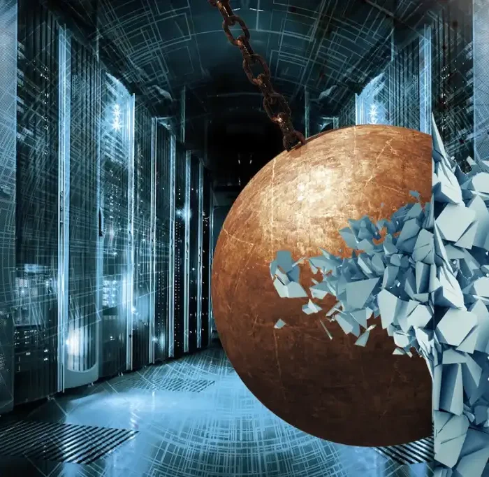 Bulldozer wrecking ball deconstruct tear down decommission data center 100811435 orig. Jpg - hard drive shredding | secure paper shredding | hdd wiping