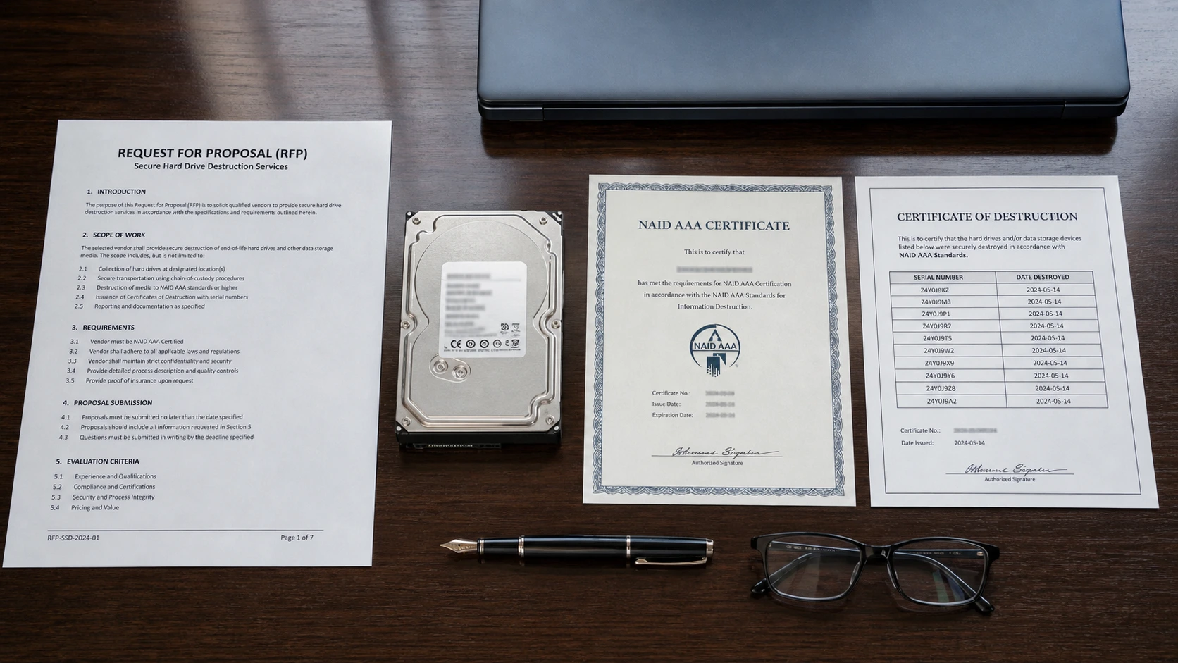 Data destruction certification