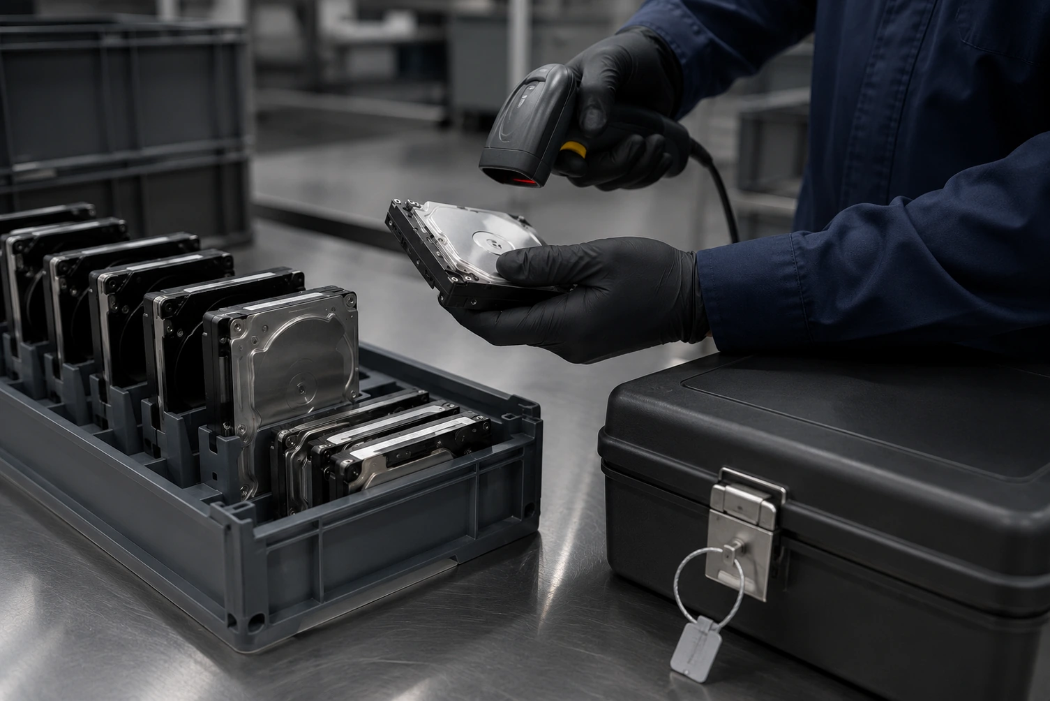 Failed drives should remain under documented custody until their approved processing is complete.